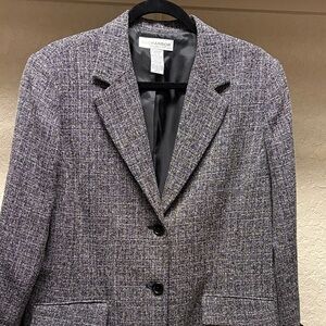 Sag Harbor Women's Black and White Tweed Blazer